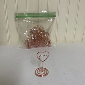 Heart-Shaped Rose Gold Place Card Holders